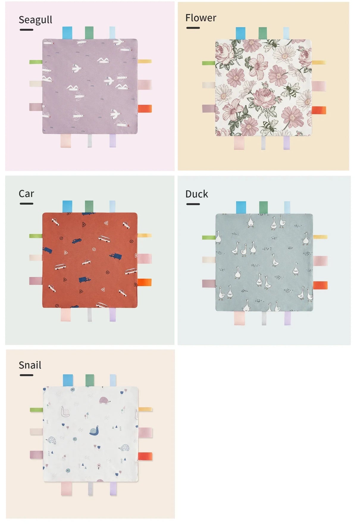 Baby Sensory Tag Comfort Blanket with Soft Cotton