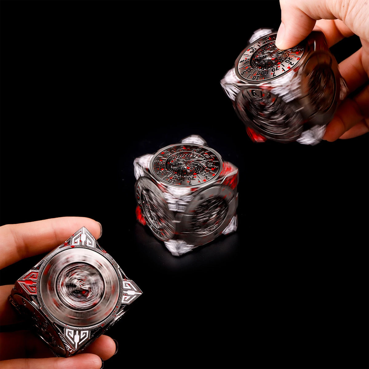7-in-1 Metal Spinner Dice Cube for D&D
