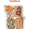 A set of three flatback resin letters F, A, and L with autumn pumpkin and floral designs.
