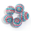 Sparkling Two-Tone Striped Resin Beads (20mm, Set of 5)