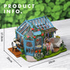 Wooden Dollhouse Kit with Furniture and Lighting
