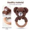 Handcrafted Wooden Crochet Animal Rattle for Babies