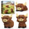 Highland Cow Mini Building Blocks Set - 3 in 1 Animal Model Kit