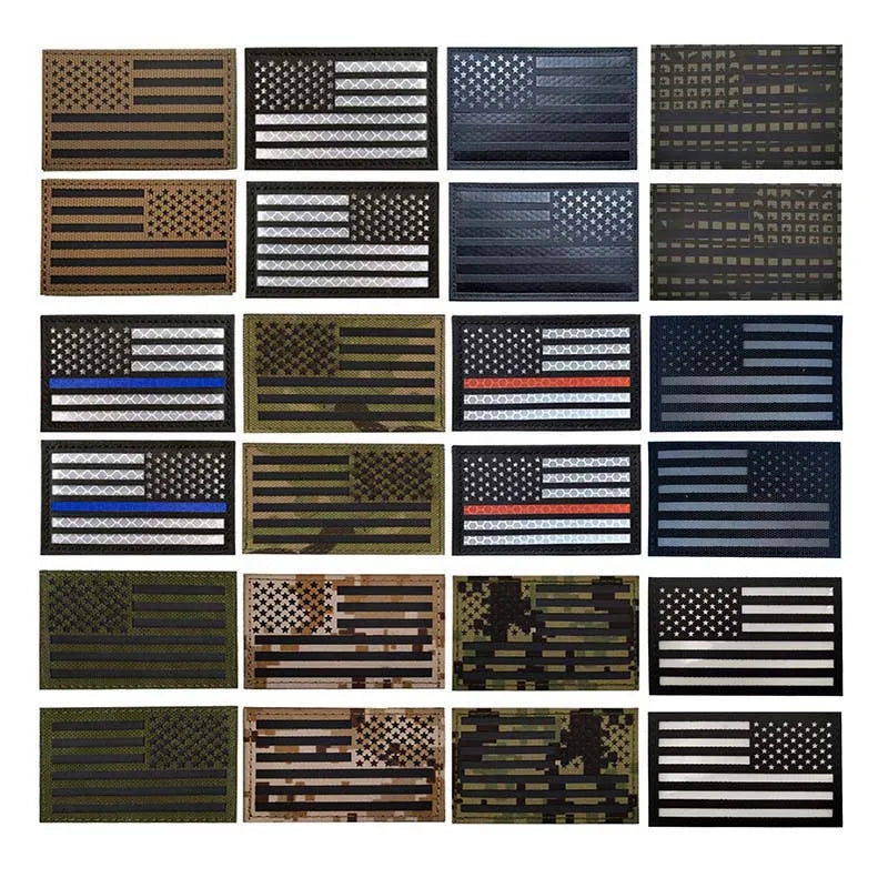 Reflective American Flag Tactical Patch with Glow-in-the-Dark Detail