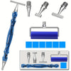 A set of 11 diamond art pens with interchangeable tips and wax, including various pen shapes and a blue pen body.
