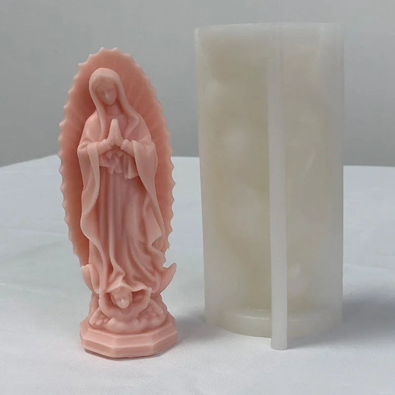 3D Virgin Mary Silicone Mold for Candles, Soap & Resin