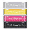 A set of five colorful harmonica covers for beginners with stainless steel inserts and numbered keys.
