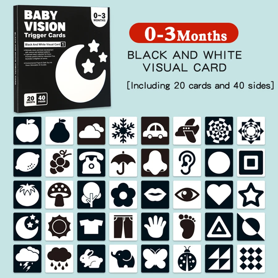 Montessori High-Contrast Visual Stimulation Cards for Babies