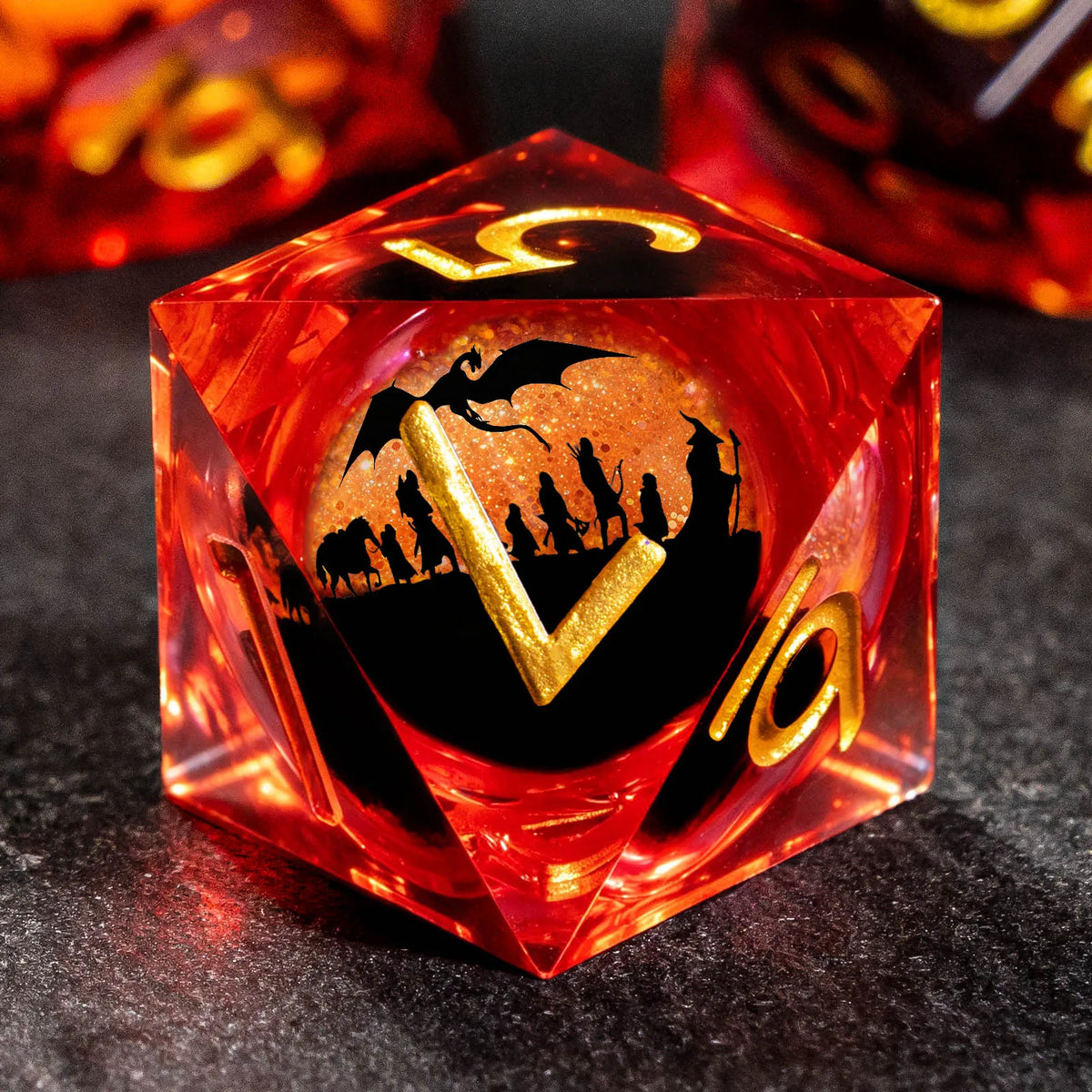 Liquid Core Polyhedral Dice Set for RPG Games