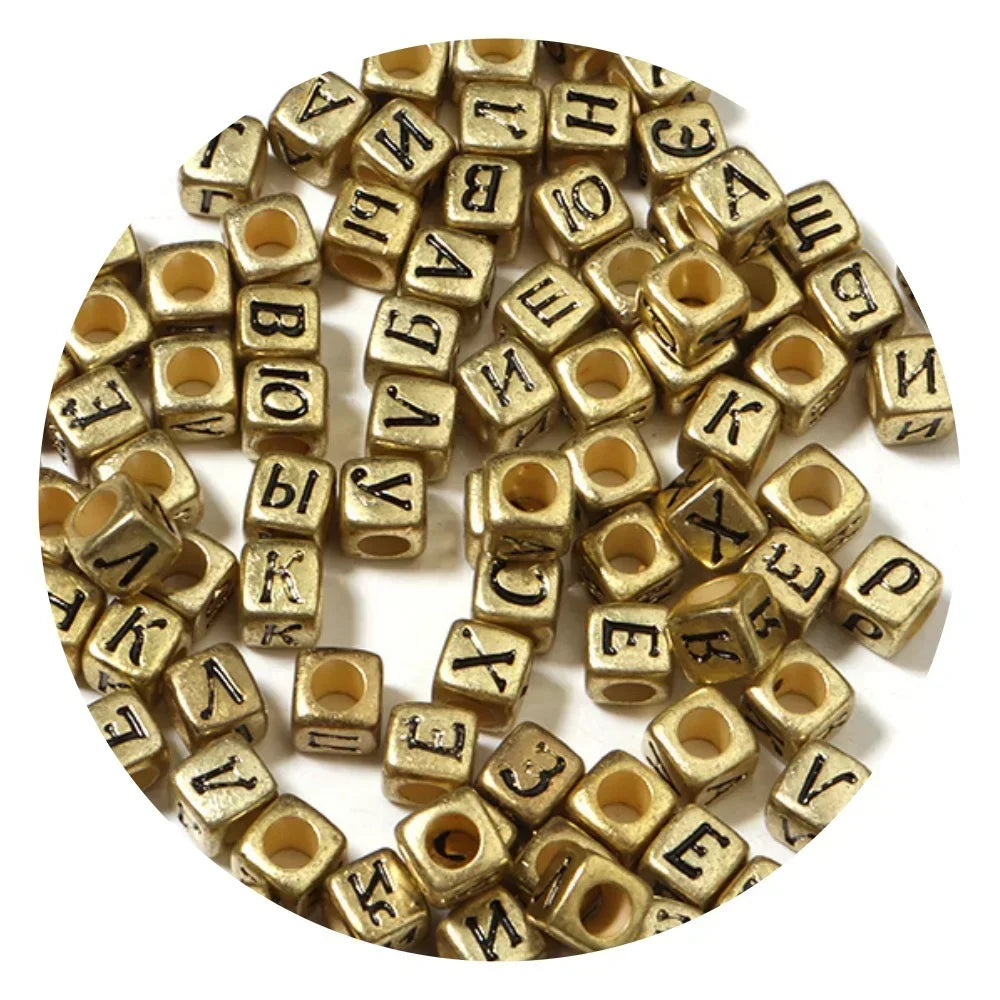 Acrylic Alphabet Beads for Jewelry Making - Mixed Letter Cubes