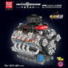 A detailed model of an LSX454 V8 engine building block set with electric drive components.