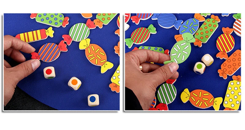 Wooden Candy Matching Game for Kids – Color & Shape Memory Toy