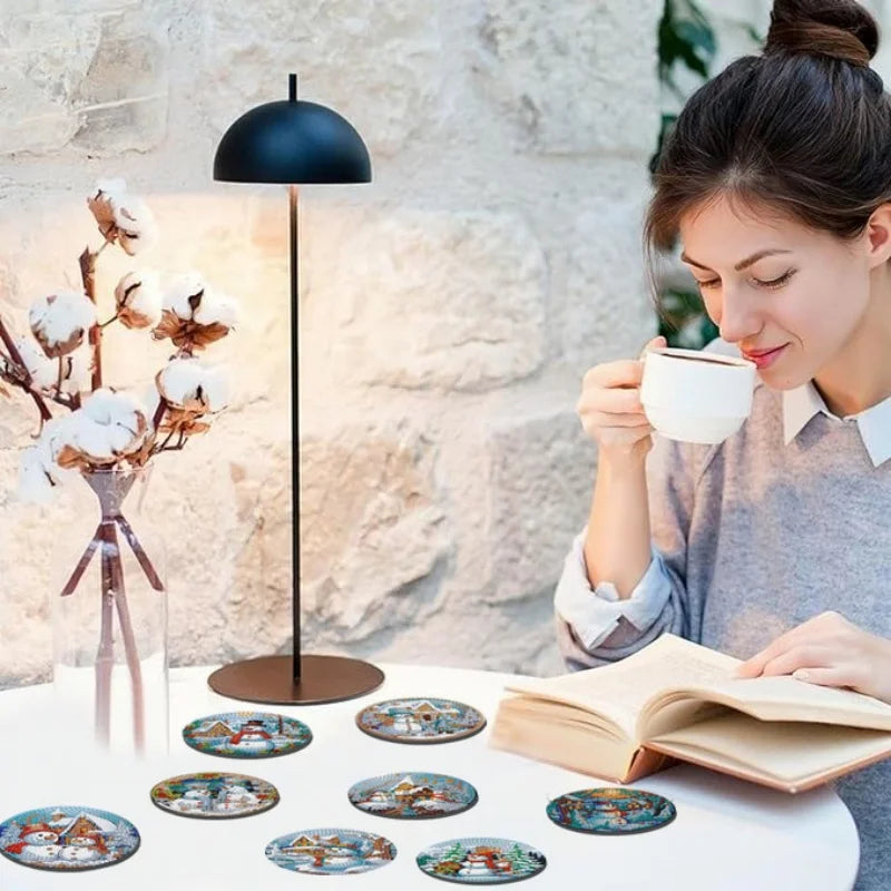 DIY Diamond Art Coaster Set for Christmas & More