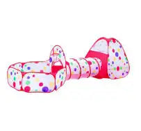 3-in-1 Kids Ball Pit Play Tent with Tunnel