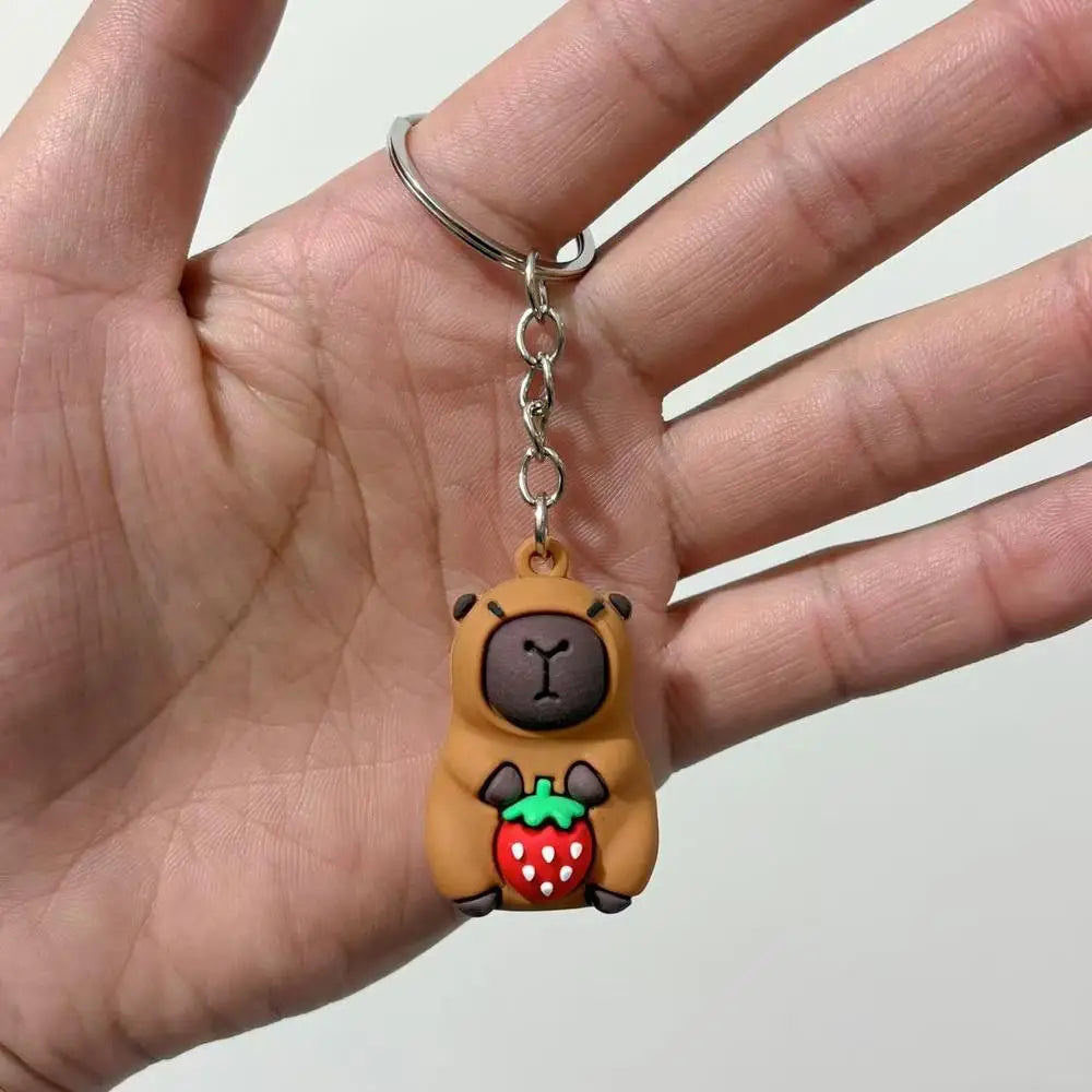 Cute Capybara Keychain Charm – Soft PVC Pendant for Bags, Phones & Keys