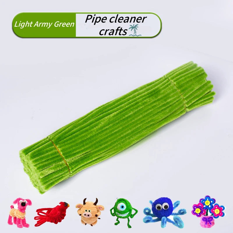100-Piece Chenille Stem Pipe Cleaners for Crafts & Decor