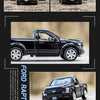 A collection of Ford Raptor diecast models in black and blue, showing various angles and details.