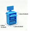 A blue plastic mini garage diorama display with a lid and two compartments for DIY auto repair workshop collectors