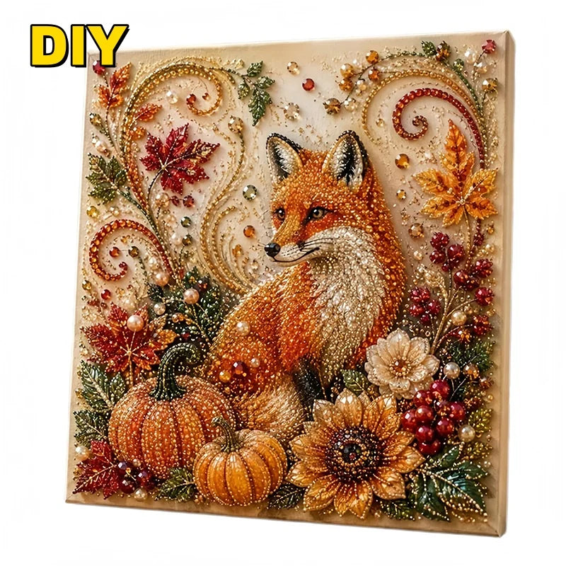 Autumn Pumpkin 5D Pearl Painting Kit with Frame