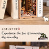 A DIY wooden book shelf kit featuring a Japanese alley miniature scene with built-in LED lights.