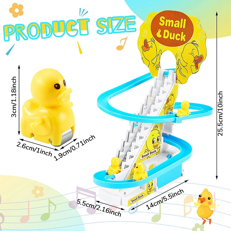 Electric Duck Stair-Climbing Toy with Lights and Music