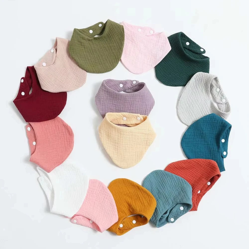 Soft Cotton Muslin Baby Bibs with Absorbent Gauze
