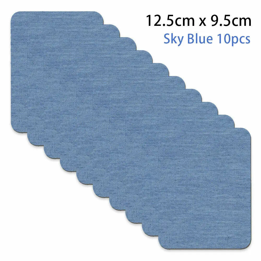 Iron-On Denim Patches for Jeans Repair & DIY Crafts