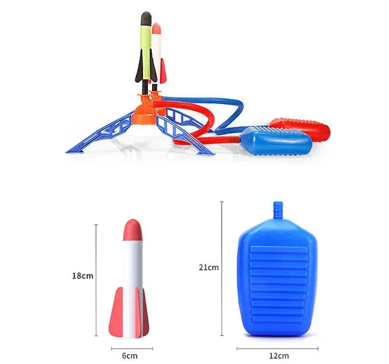 Glowing Stomp Rocket Launcher for Kids – Outdoor Step-to-Launch Toy with Soft Foam Tip