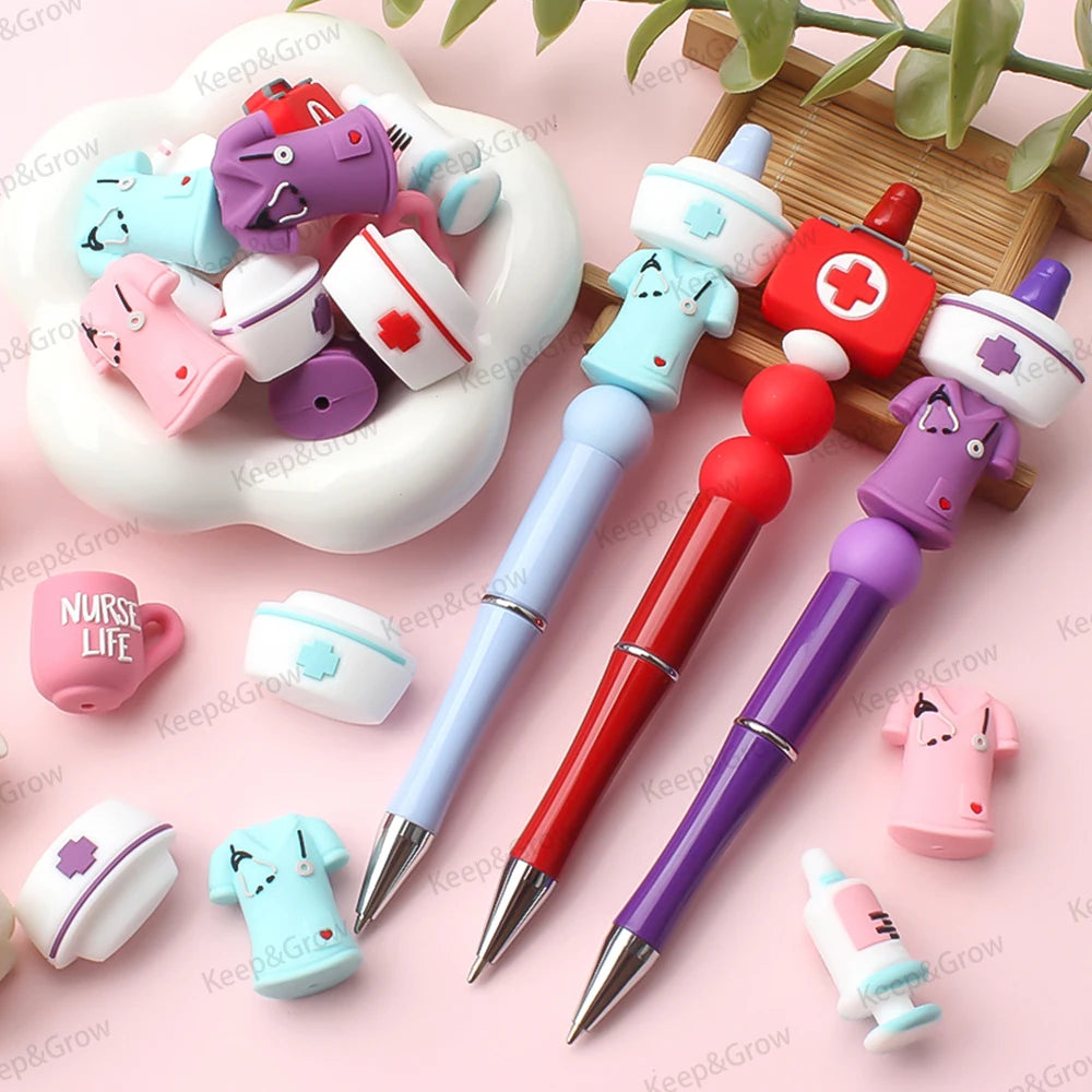 Nurse-Themed Silicone Focal Beads for Jewelry Making and DIY Crafts