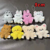 Adorable Plush Cartoon Keychain – Soft Pink Mini Pendant