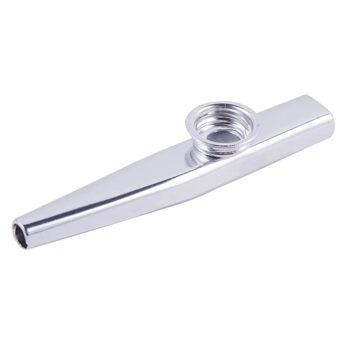 Silver Aluminum Kazoo with Vibrating Membrane