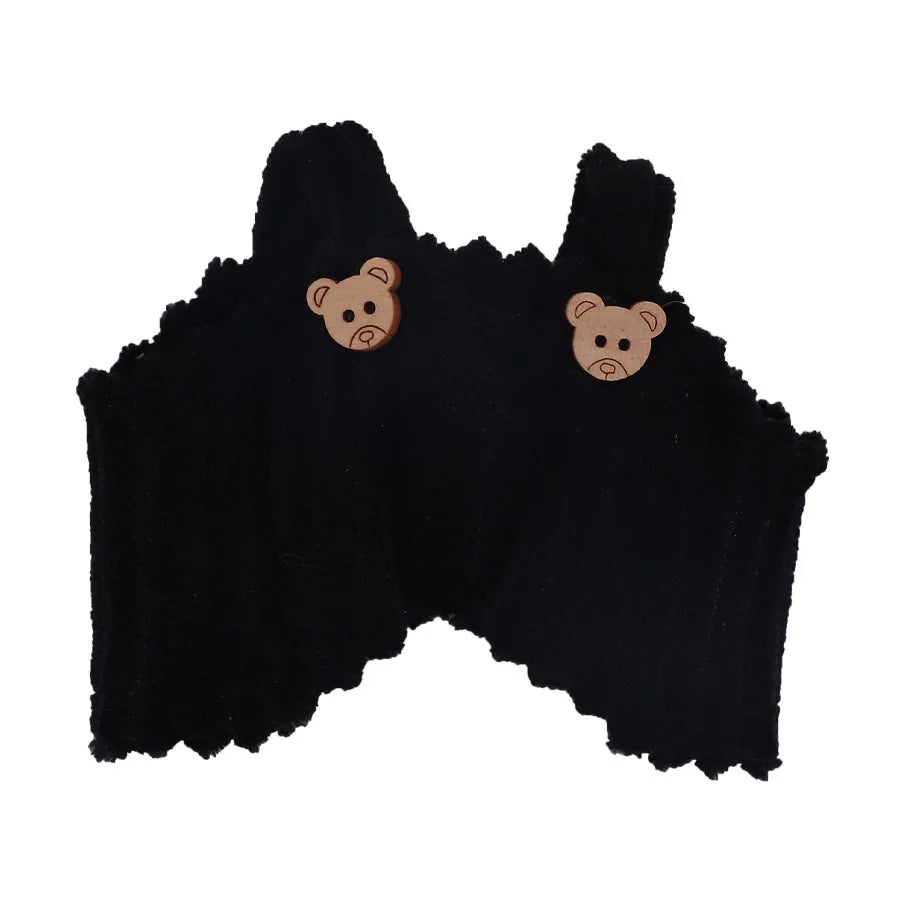 Black fabric wings with two small bear-like appliqués on the back