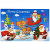 A 30-piece wooden jigsaw puzzle featuring a Merry Christmas scene with Santa, reindeer, and festive gifts.