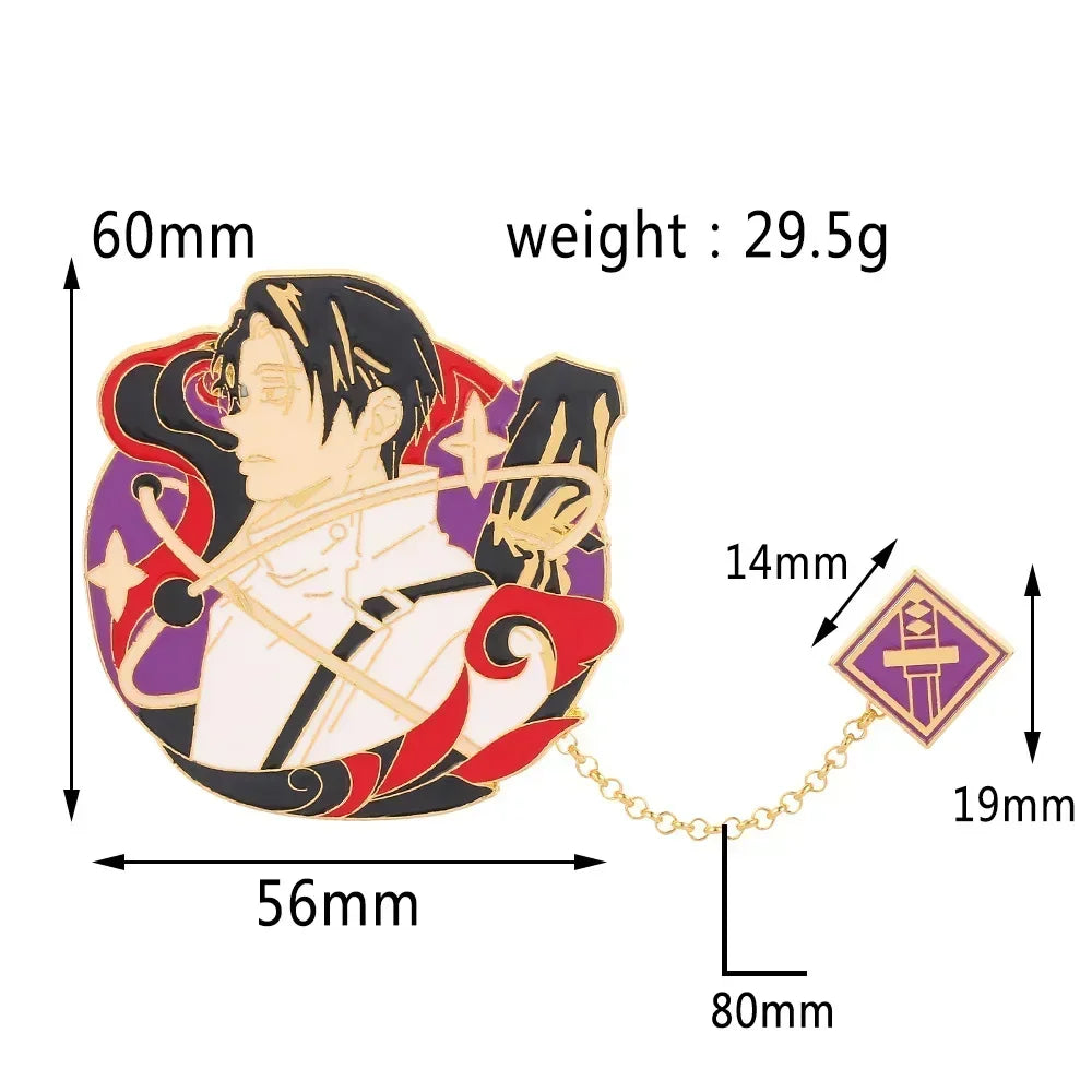 Jujutsu Kaisen Enamel Badge Set with Chain