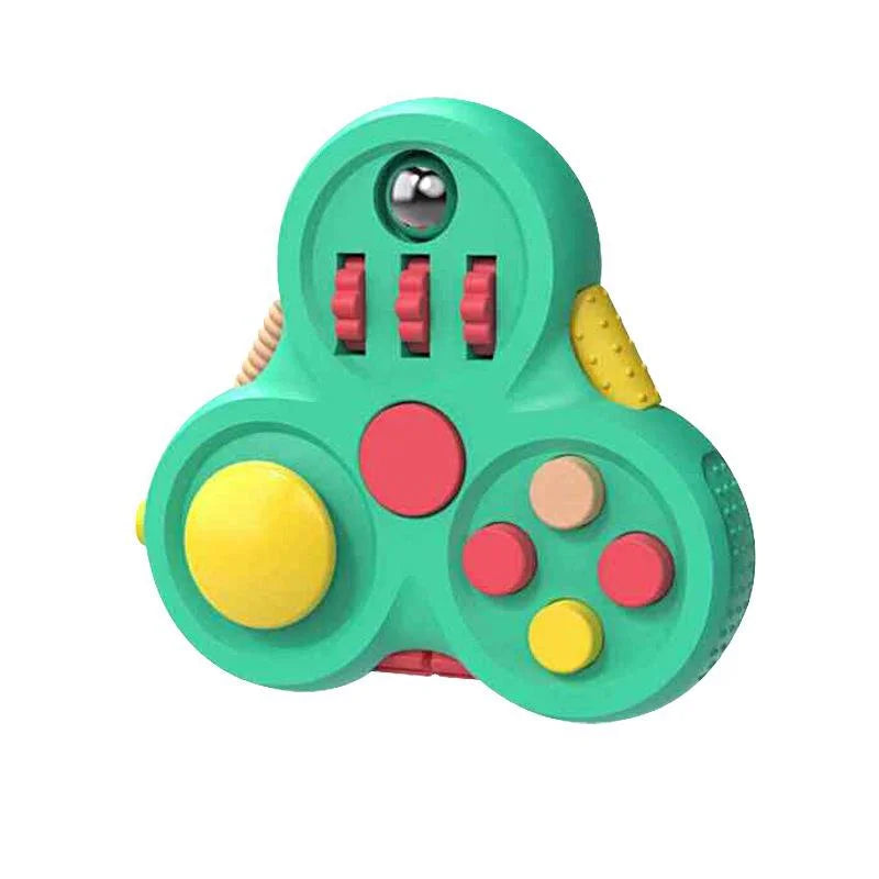 Rotating Fidget Toy with Gears, Buttons & Joystick