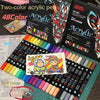 48-Color Acrylic Paint Markers with Dual Tips for Art & Craft