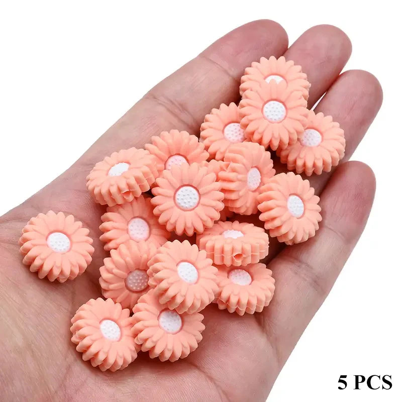 20mm Daisy Silicone Beads for DIY Jewelry & Crafts