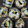 Cat Liquid Core Polyhedral Dice Set with Sharp Edges