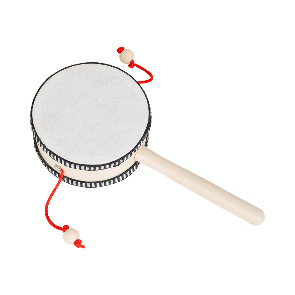 Wooden Hand-Cranked Rattle Drum for Early Music Education