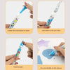Instrucciones paso a paso para abrir, llenar, torcer y dibujar con un bolígrafo Magic Drawing Mat.