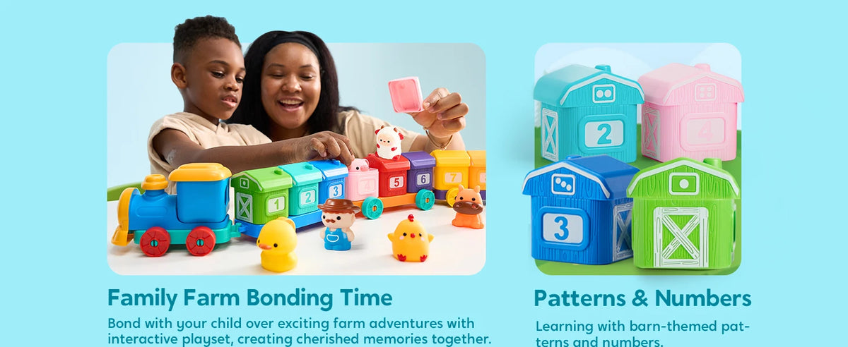 Counting & Sorting Farm Train with 9 Animal Figures