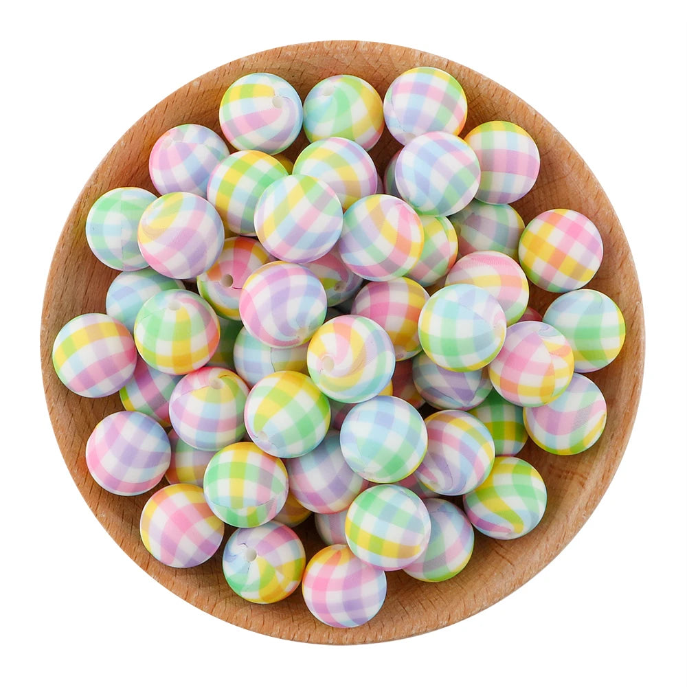 Pink Silicone Round Beads for DIY Jewelry Making