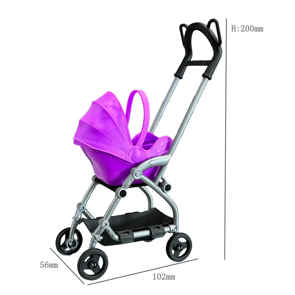 Mini Doll Stroller Trolley with Shoes for 1/12 Scale Dolls