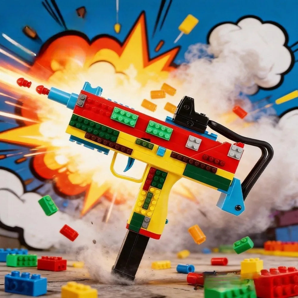 Realistic Building Block Toy Pistol with Shell-Ejecting Action