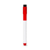 A flexible magnetic dry erase board with a red cap and white body.