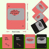 A set of five pink and black scratch-off cards for a couples challenge or romantic date night game