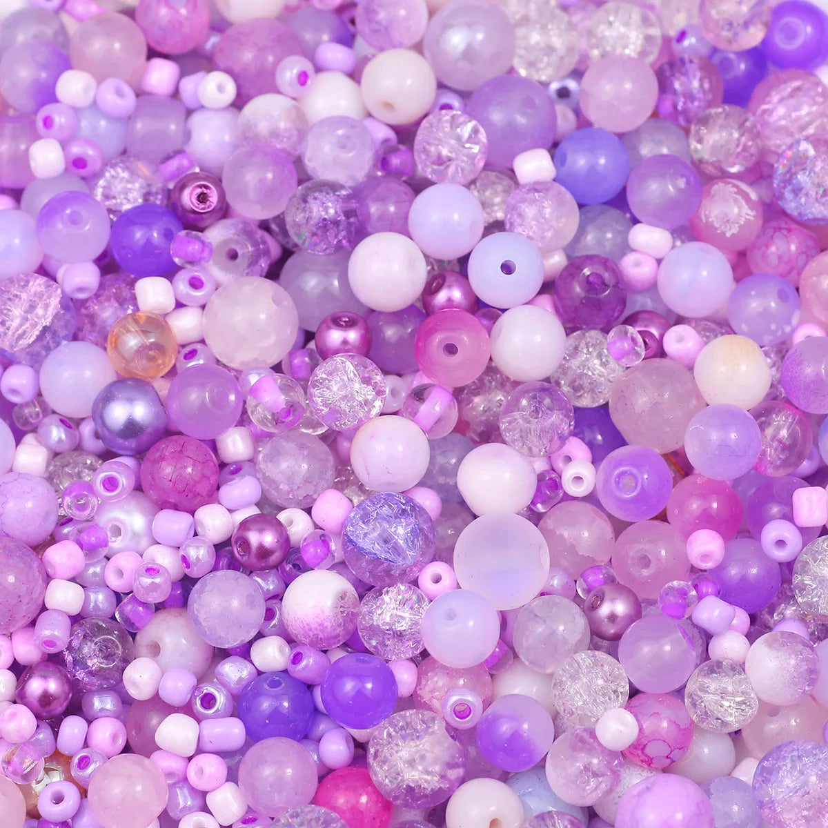 Mixed Glass Beads in Assorted Sizes for Jewelry Making