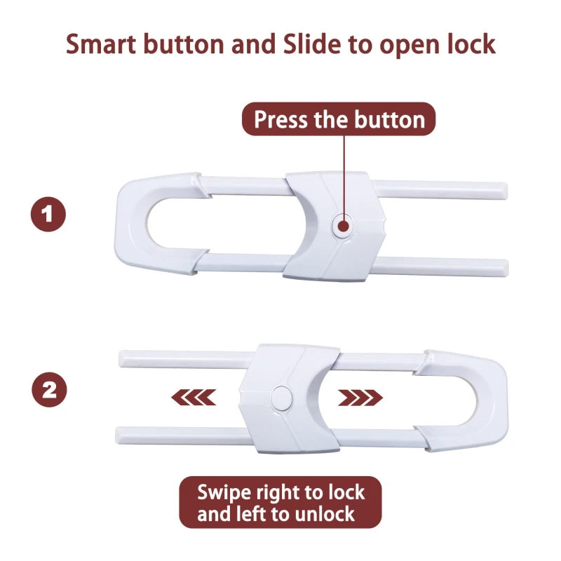 Adjustable U-Shaped Cabinet Locks for Child Safety
