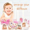 Dollhouse Furniture Set for Pretend Play – 3-Room Miniature Collection