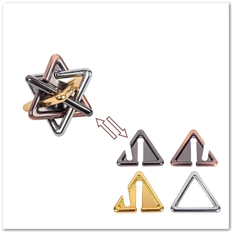 Classic IQ Metal Brain Teaser Puzzle Set